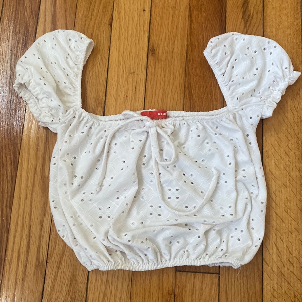 Ivory crop top.